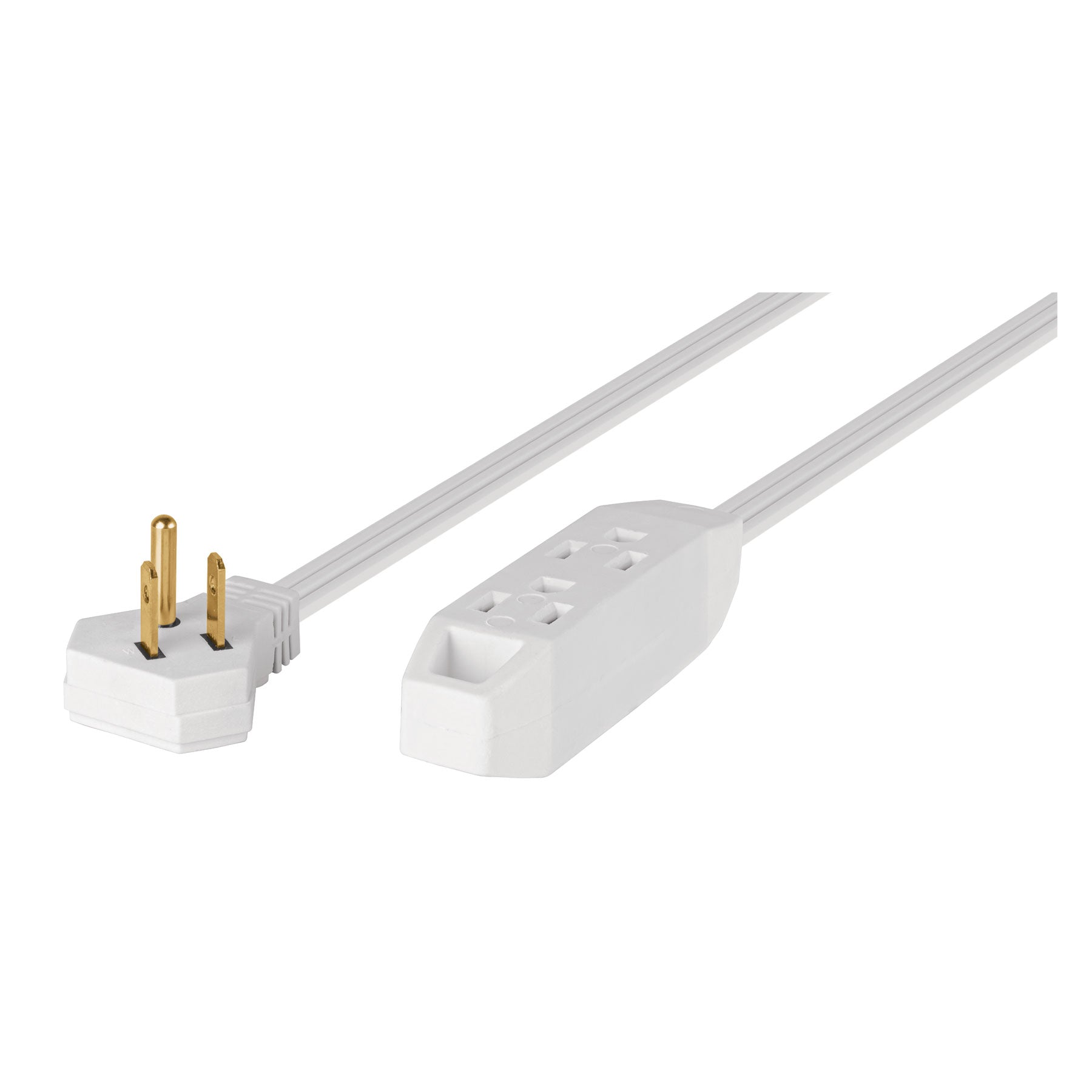 Extensión doméstica aterrizada 3 m blanca con clavija plana | EDA-3B | 46988