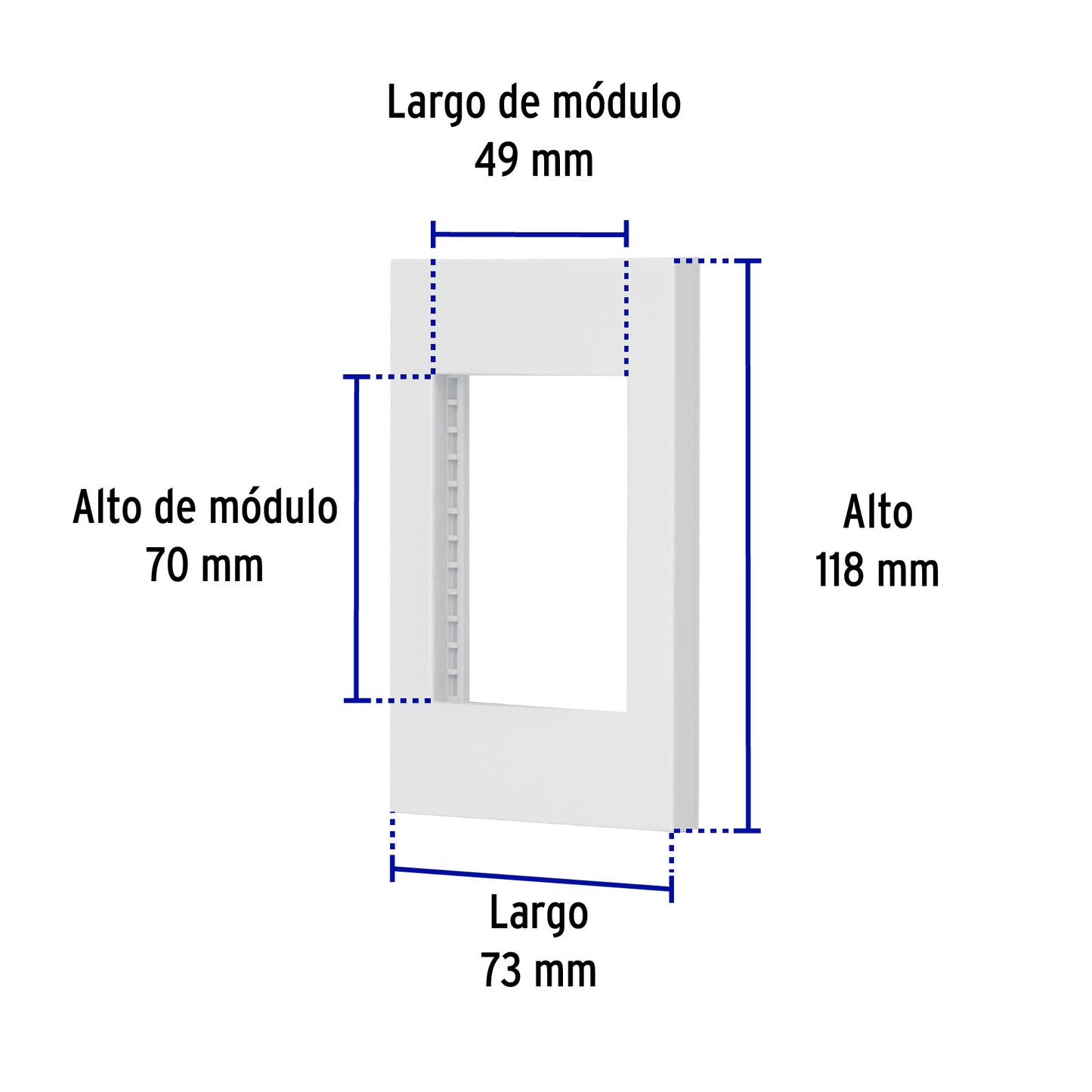 Placa 1 ventana, 3 módulos, línea Española, color blanco | PPTR-EB | 47043