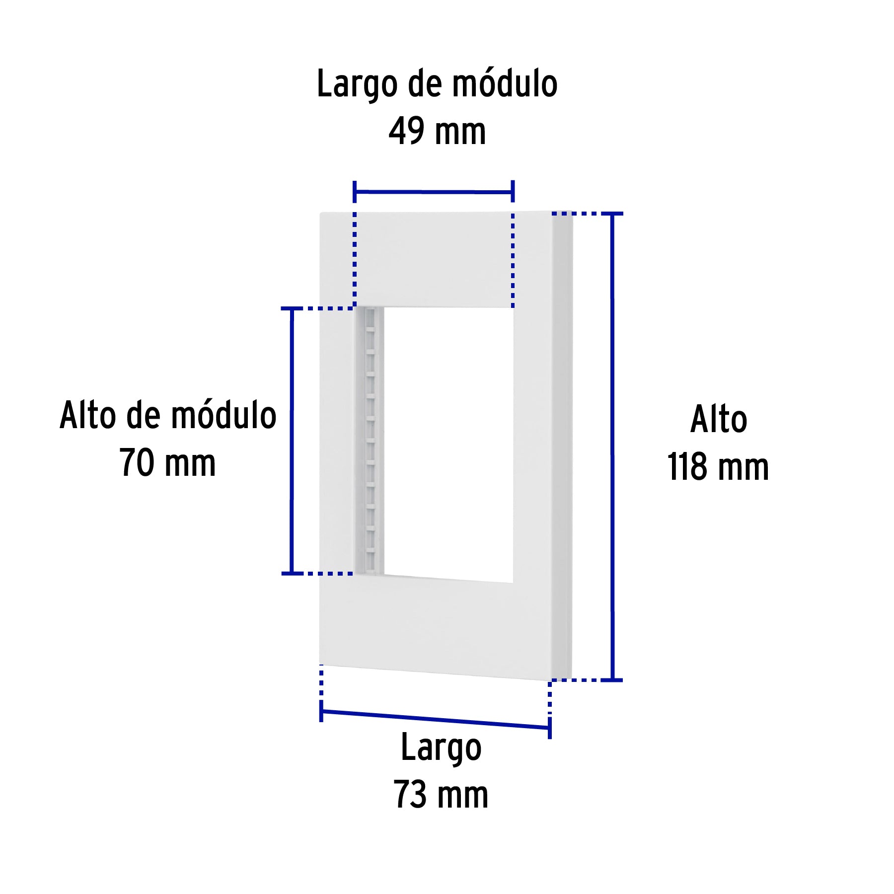 Placa 1 ventana, 3 módulos, línea Española, color blanco | PPTR-EB | 47043