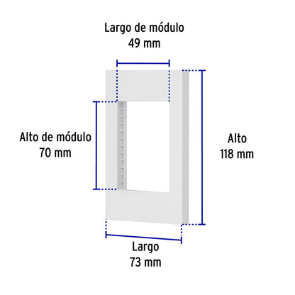 Placa 1 ventana, 3 módulos, línea Española, color blanco | PPTR-EB | 47043