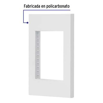 Placa 1 ventana, 3 módulos, línea Española, color blanco | PPTR-EB | 47043