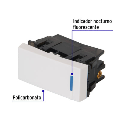 Interruptor sencillo 1 módulo, línea Española, color blanco | APSE-EB | 47045