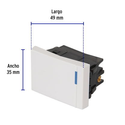 Interruptor sencillo 1.5 módulos,línea Española,color blanco | APSE15-EB | 47046