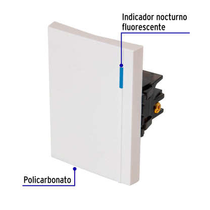 Interruptor sencillo 3 módulos, línea Española, color blanco | APSE3-EB | 47047