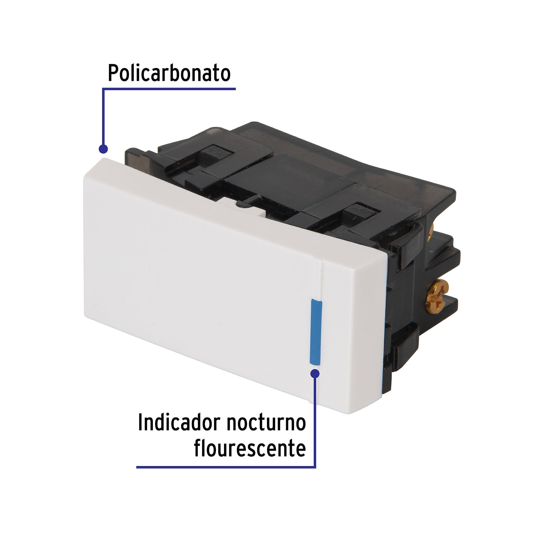 Interruptor de 3 vías, 1 módulo, línea Española,color blanco | APSE-EEB | 47048