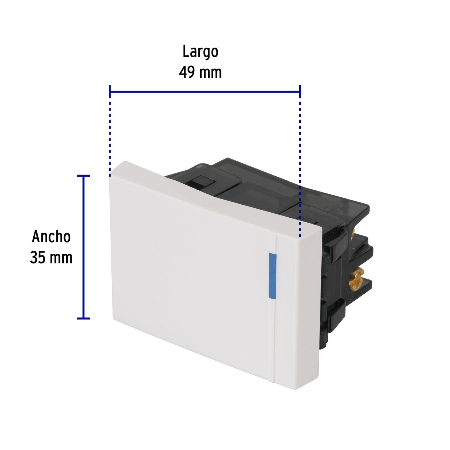 Interruptor de 3 vías, 1.5 módulos, línea Española, blanco | APSE15-EEB | 47049