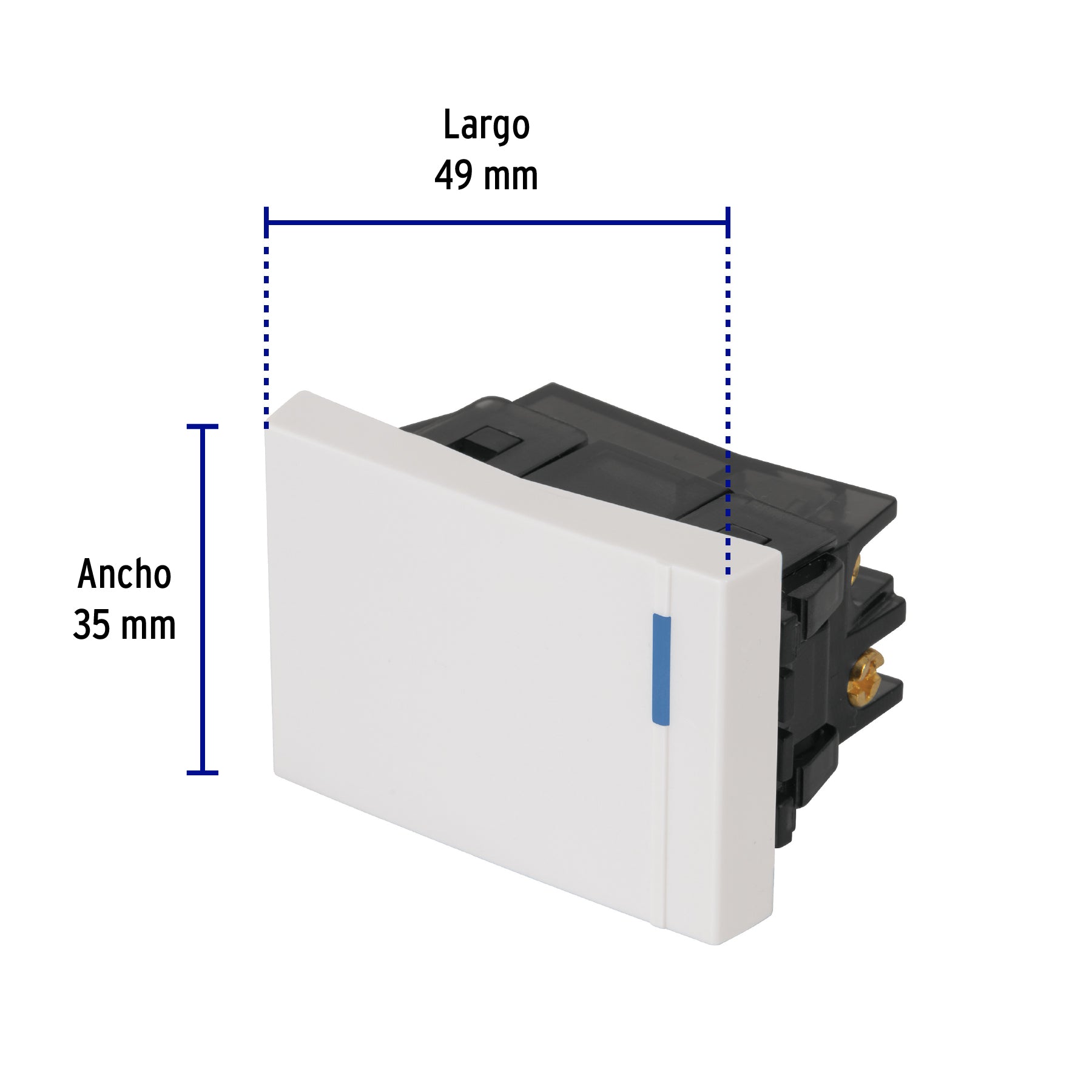 Interruptor de 3 vías, 1.5 módulos, línea Española, blanco | APSE15-EEB | 47049