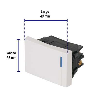 Interruptor de 3 vías, 1.5 módulos, línea Española, blanco | APSE15-EEB | 47049