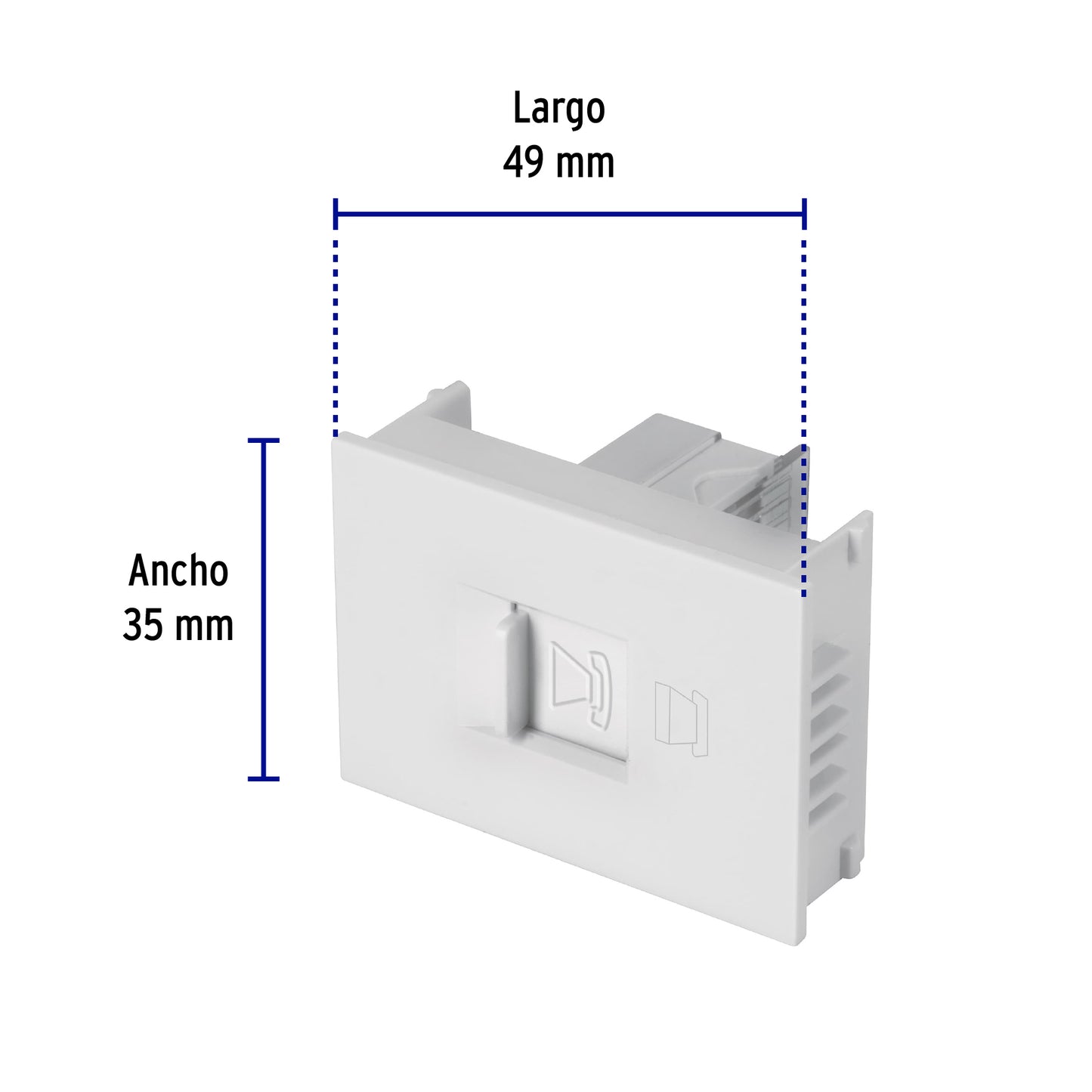 Toma de teléfono, 1.5 módulos, línea Española, color blanco | TE15-EB | 47056