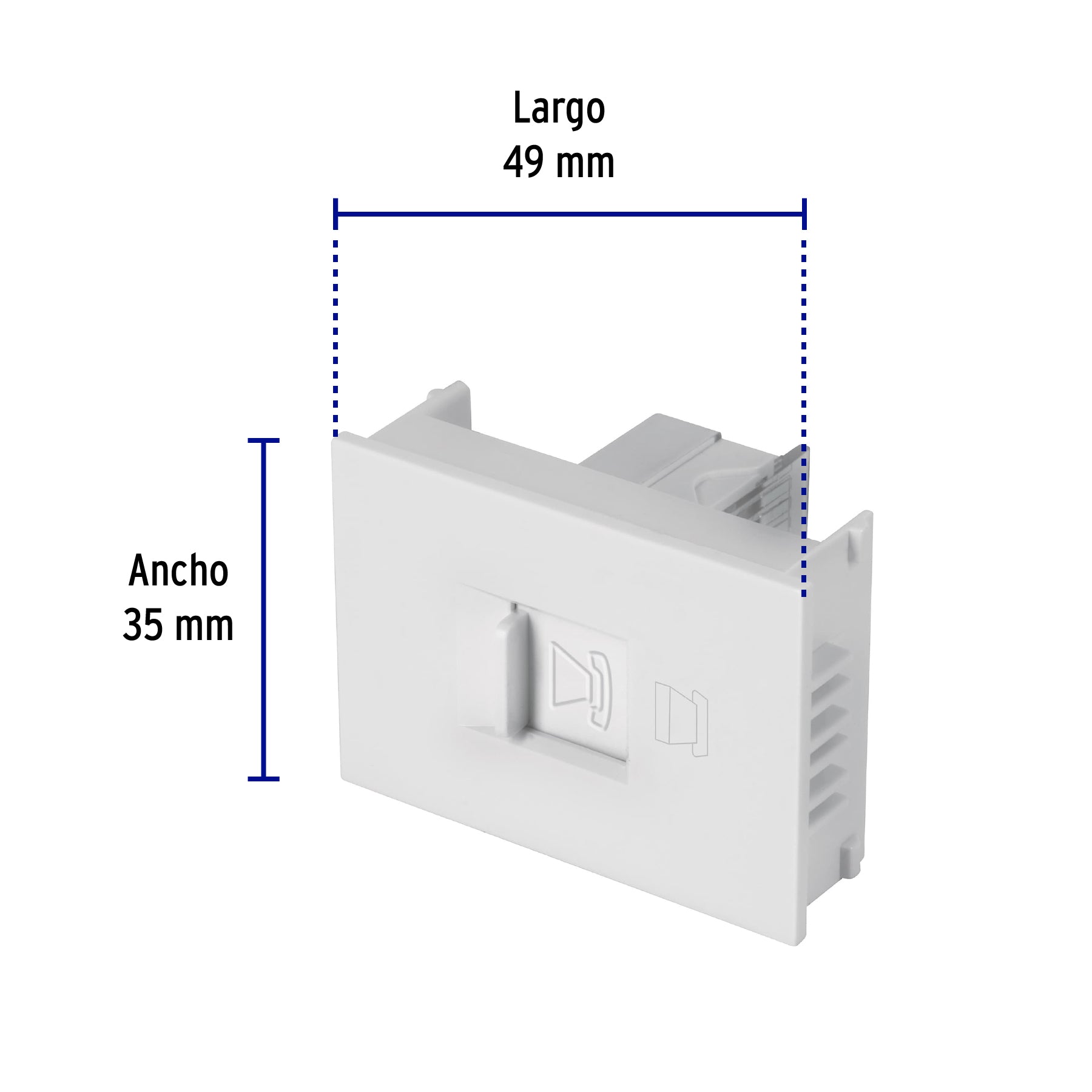 Toma de teléfono, 1.5 módulos, línea Española, color blanco | TE15-EB | 47056