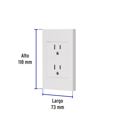 Placa armada contacto dúplex, 3 módulos, Española, blanco | CODO-EB | 47059