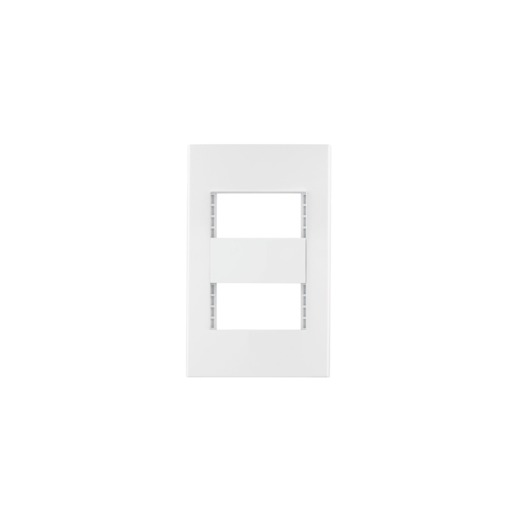 Placa 2 ventanas, 1 módulo, línea Española, color blanco | PPDO-EB | 47063