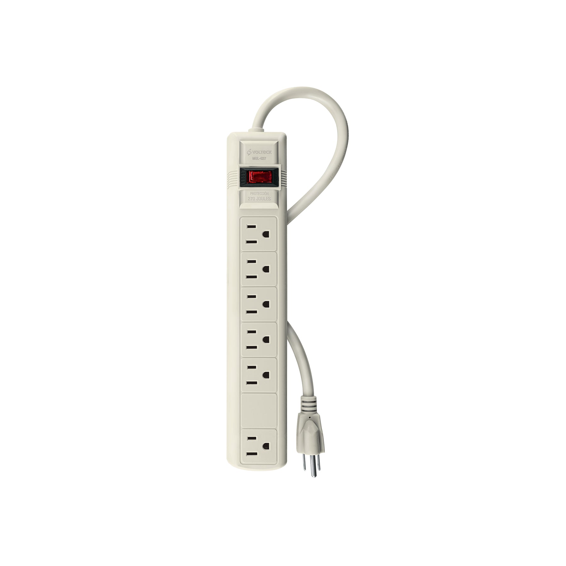 Multicontacto 16 AWG uso rudo con 6 entradas, Volteck | MUL-6 | 47182