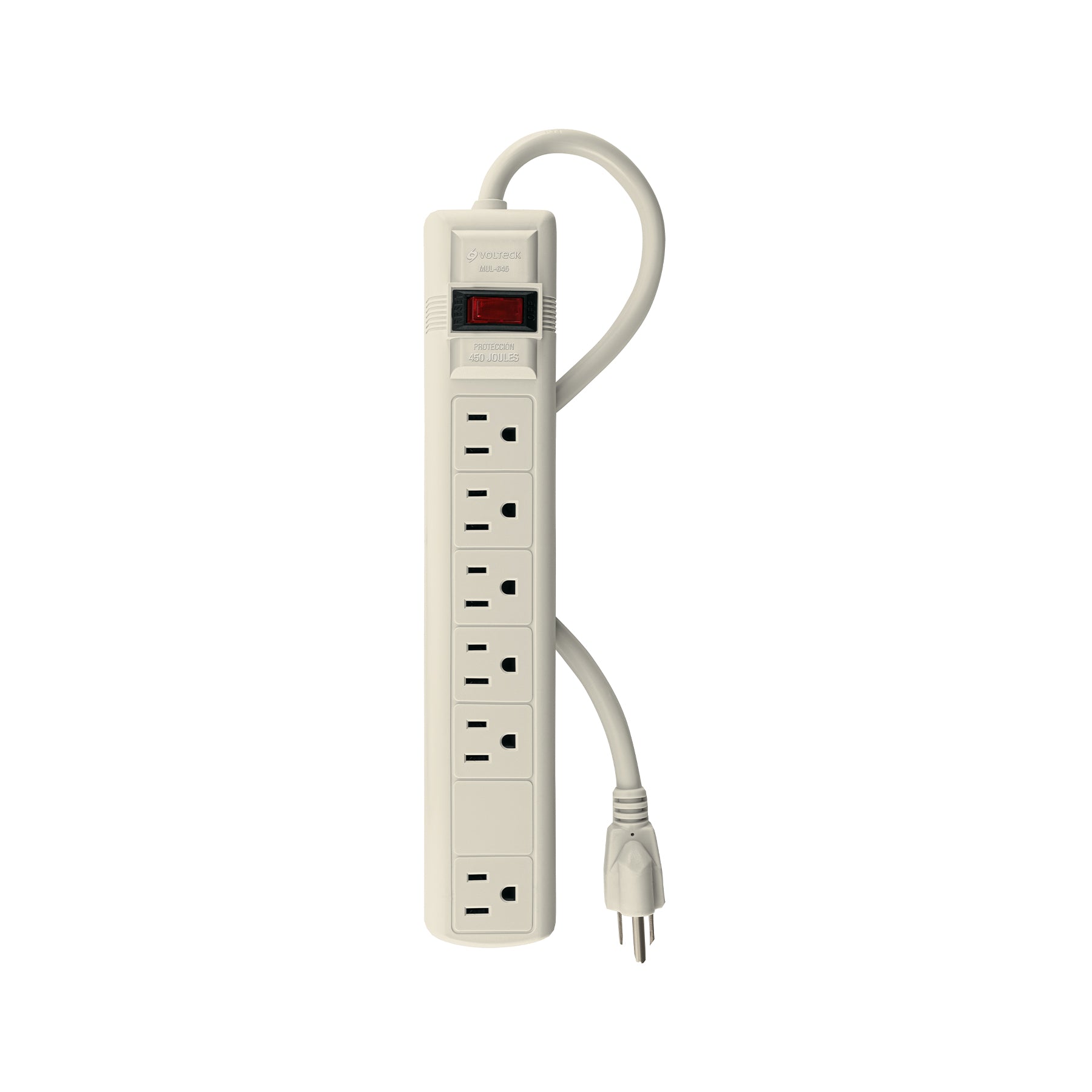 Multicontacto 14 AWG 6 entradas supresor de picos 450 joules | MUL-645 | 47184