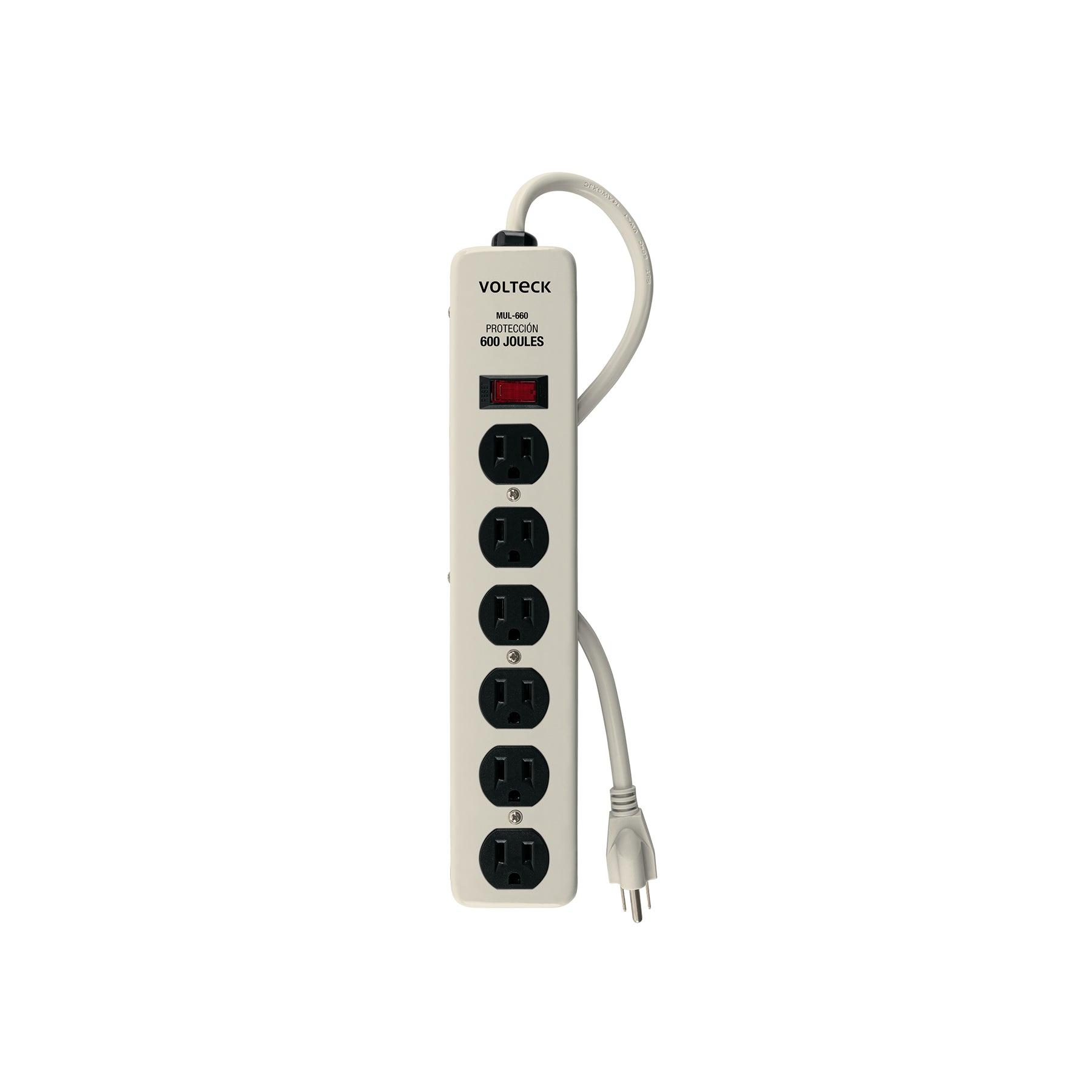 Multicontacto 14 AWG 6 entradas supresor de picos 600 joules | MUL-660 | 47185