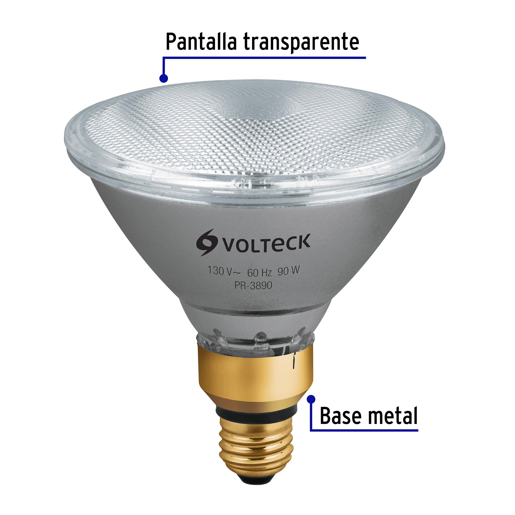 Lámpara de halógeno 90 W tipo PAR 38, en caja, Volteck | PR-3890 | 47250