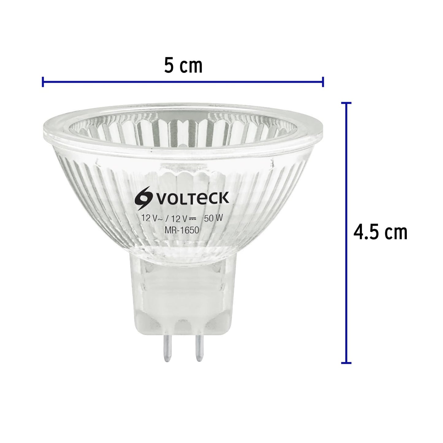 Lámpara de halógeno 50 W tipo MR 16 base GU5.3, Volteck | MR-1650 | 47253