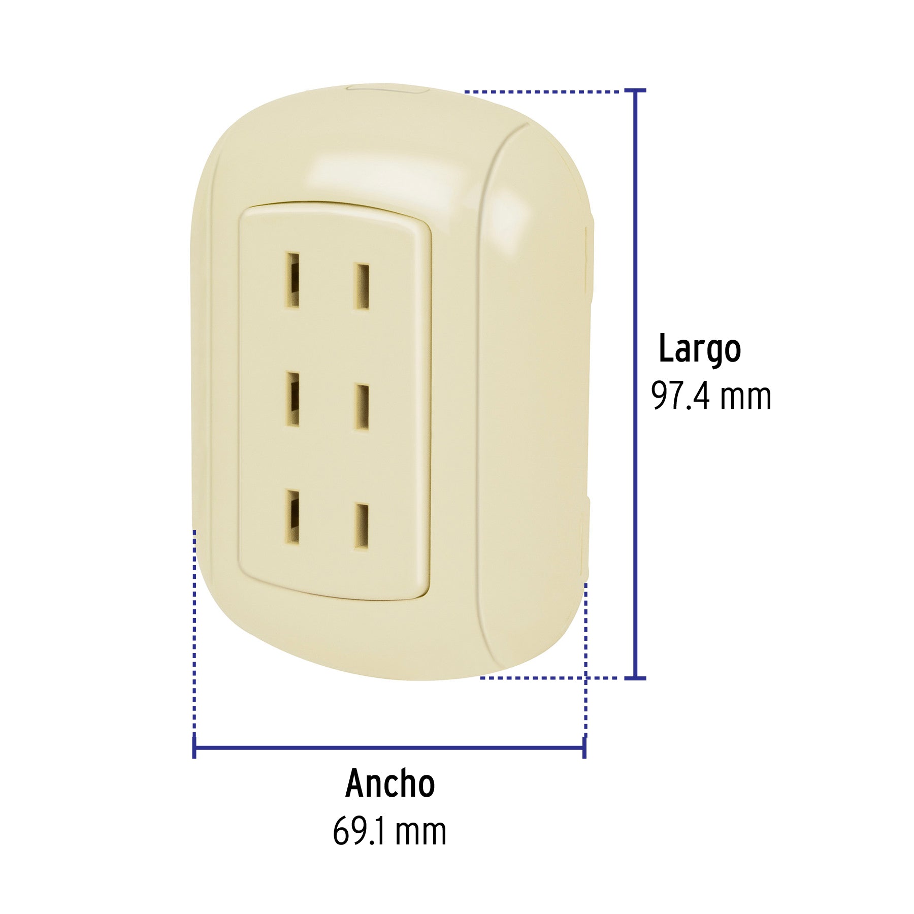 Contacto de sobreponer triple sin tierra, Volteck | COSO-T | 47351