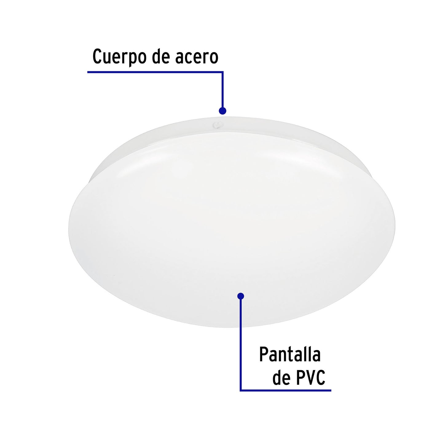 Luminario LED plafón decorativo 8W 6500K, liso, BASIC | PLA-100L | 47374