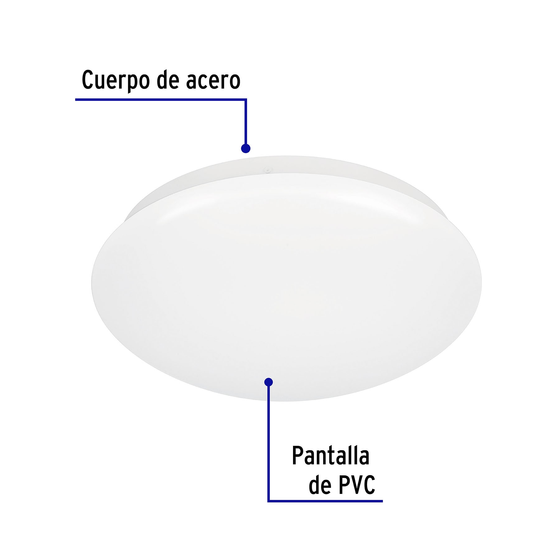 Luminario LED plafón decorativo 15W 6500K, liso, BASIC | PLA-101L | 47375