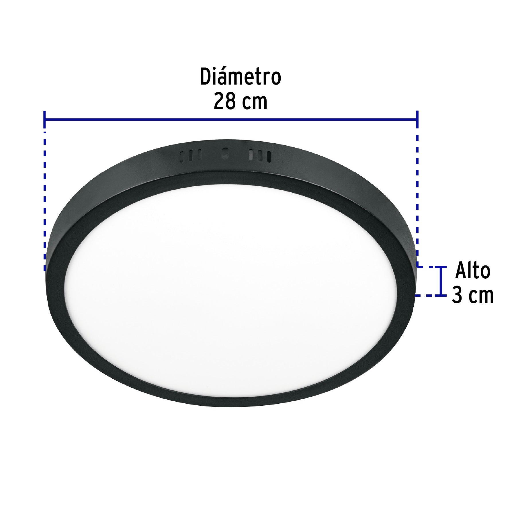 Luminario LED plafón 24W 6500K, redondo, negro, VOLTECK | PLA-229L | 47398