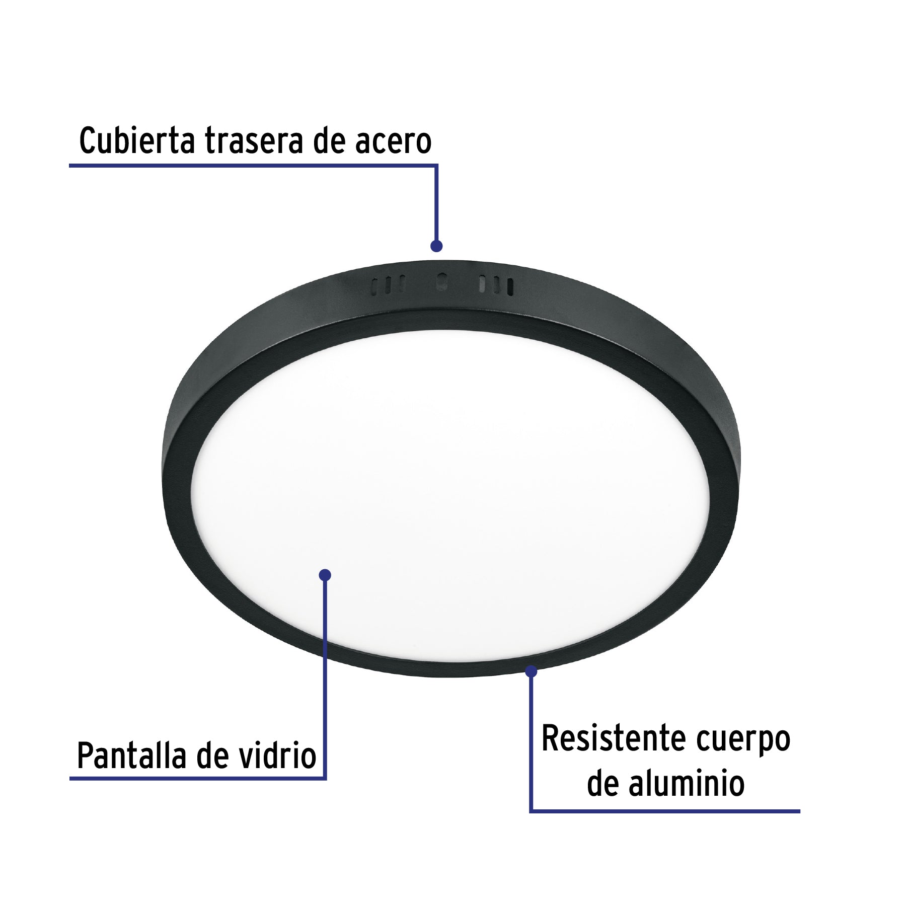 Luminario LED plafón 24W 6500K, redondo, negro, VOLTECK | PLA-229L | 47398
