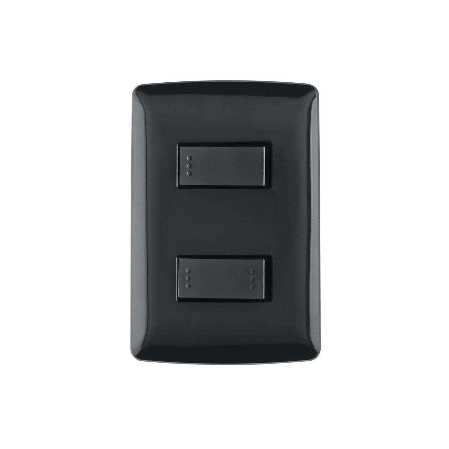 Placa armada 1 interruptor 1 escalera, negro, línea Italiana | PA-APDO-EIN | 47598