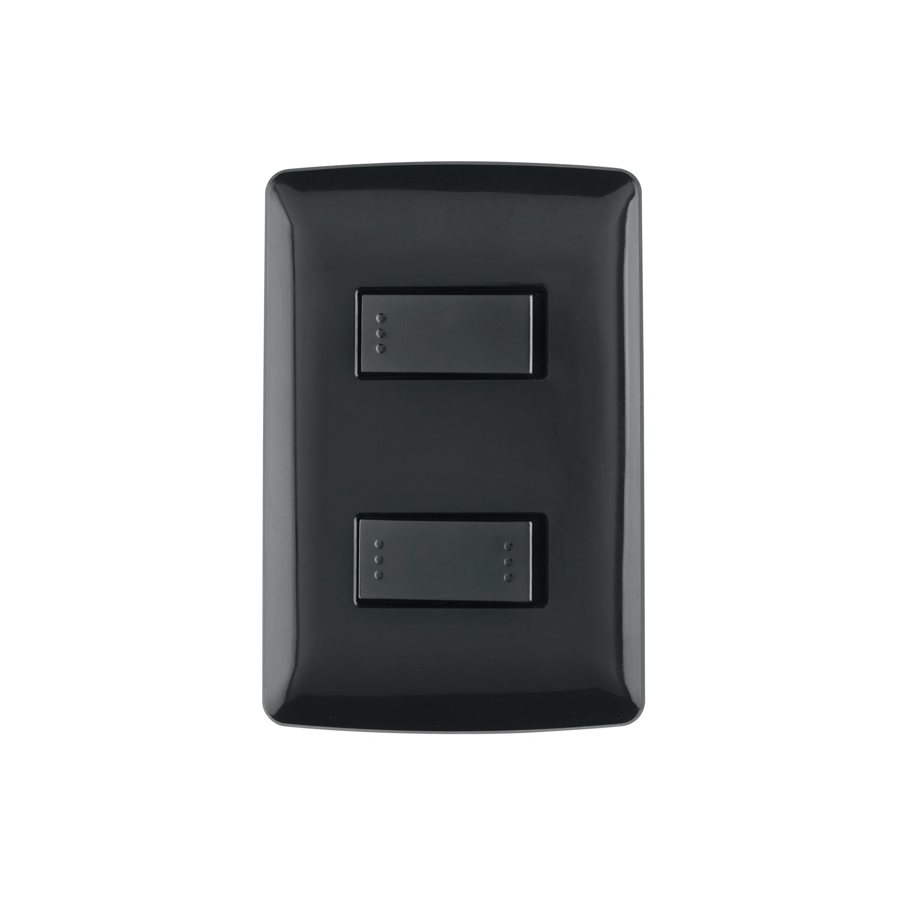Placa armada 1 interruptor 1 escalera, negro, línea Italiana | PA-APDO-EIN | 47598