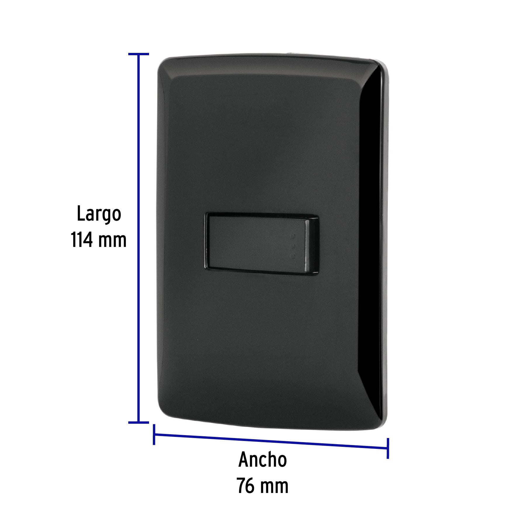 Placa armada 1 interruptor sencillo, negro, línea Italiana | PA-APSE-IN | 47599