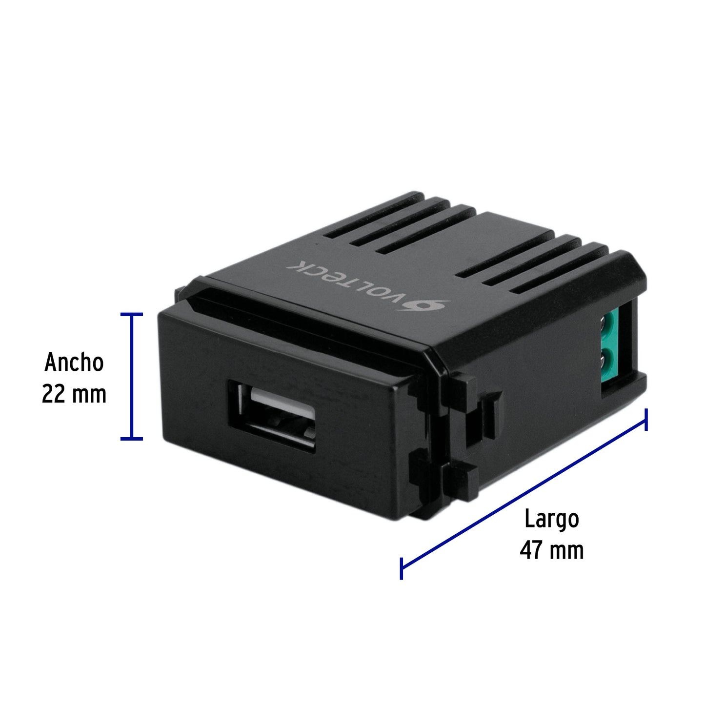 Módulo USB, línea Italiana, color negro, Volteck | CUSB-IN | 47603