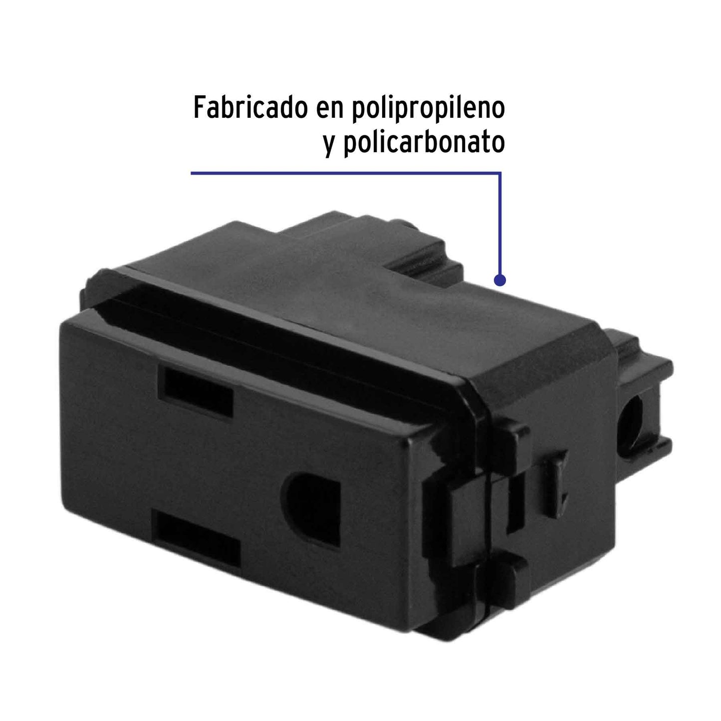Contacto sencillo, 2 polos + tierra, línea Italiana, negro | COA-IN | 47605
