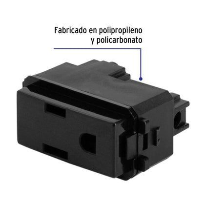 Contacto sencillo, 2 polos + tierra, línea Italiana, negro | COA-IN | 47605