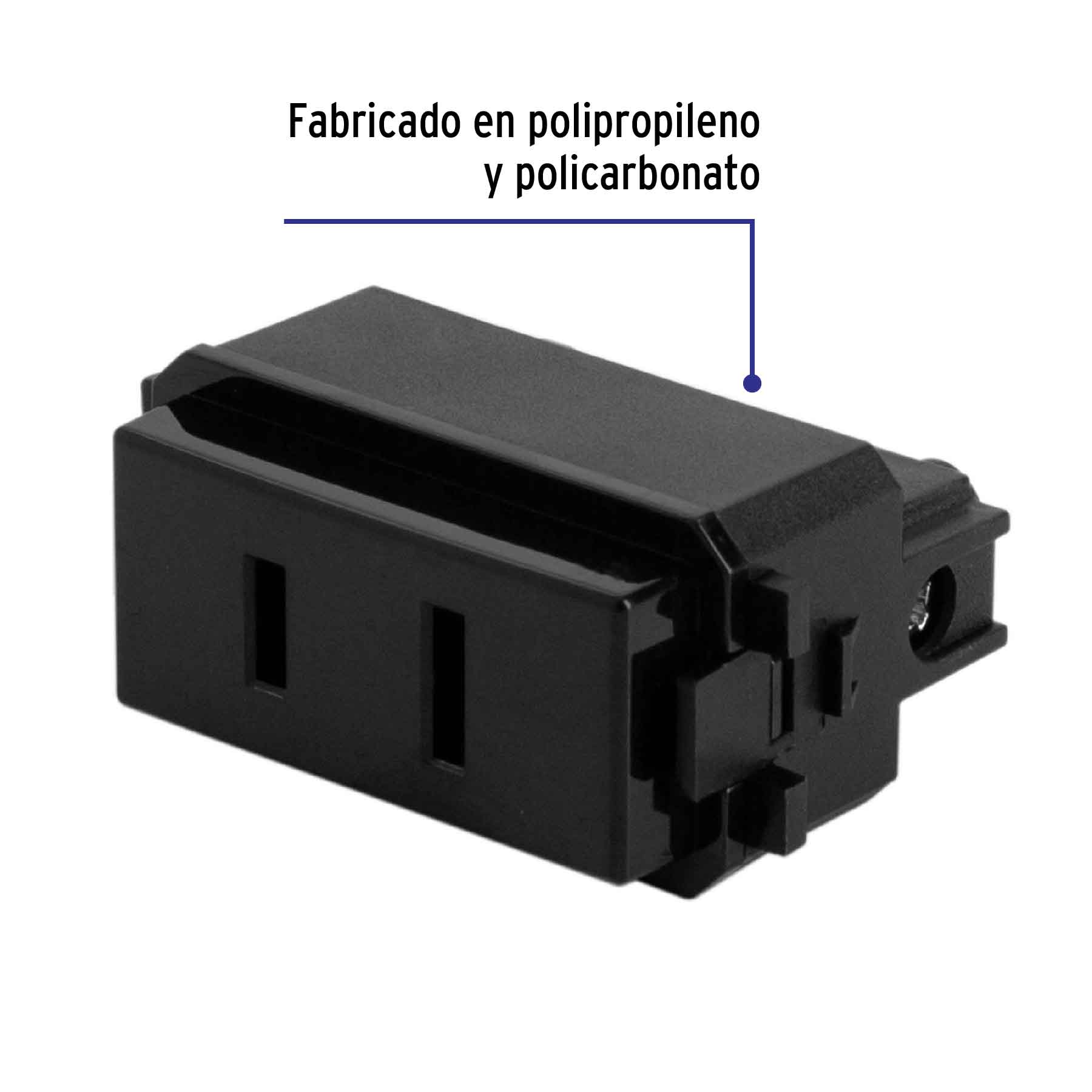 Contacto sencillo, 2polos, sin tierra, línea Italiana,negro | CO-IN | 47606