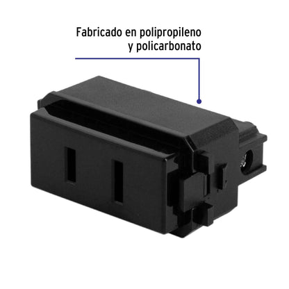 Contacto sencillo, 2polos, sin tierra, línea Italiana,negro | CO-IN | 47606