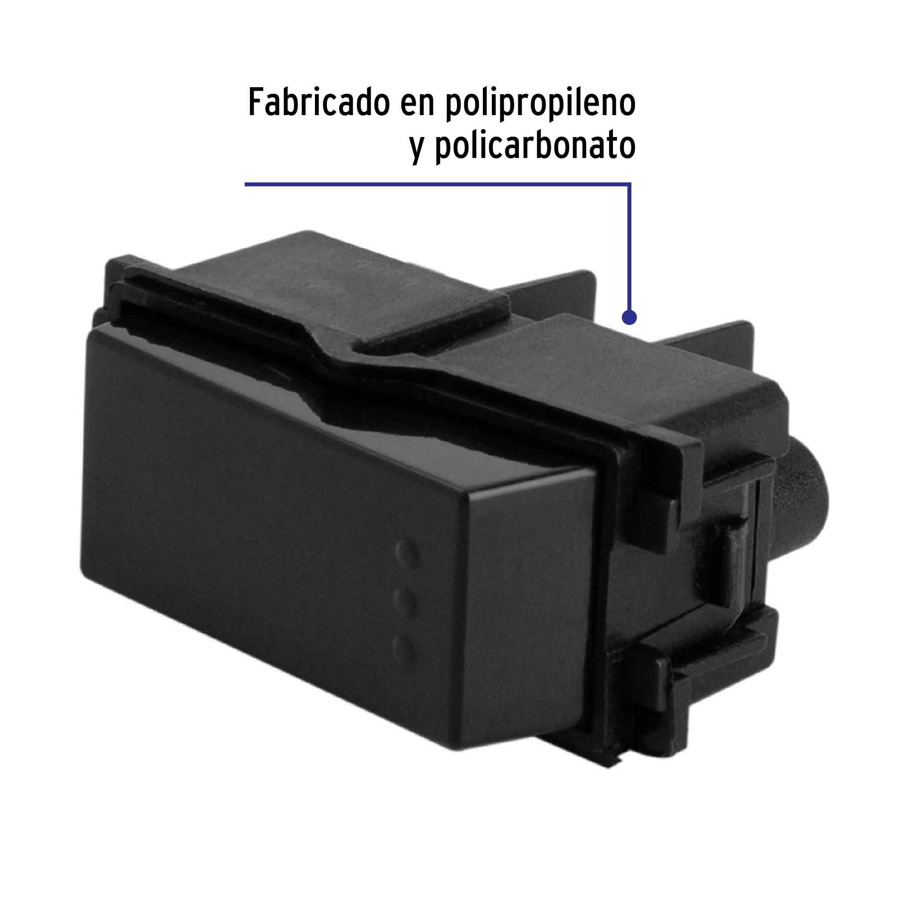 Interruptor sencillo, línea Italiana, color negro, Volteck | APSE-IN | 47607