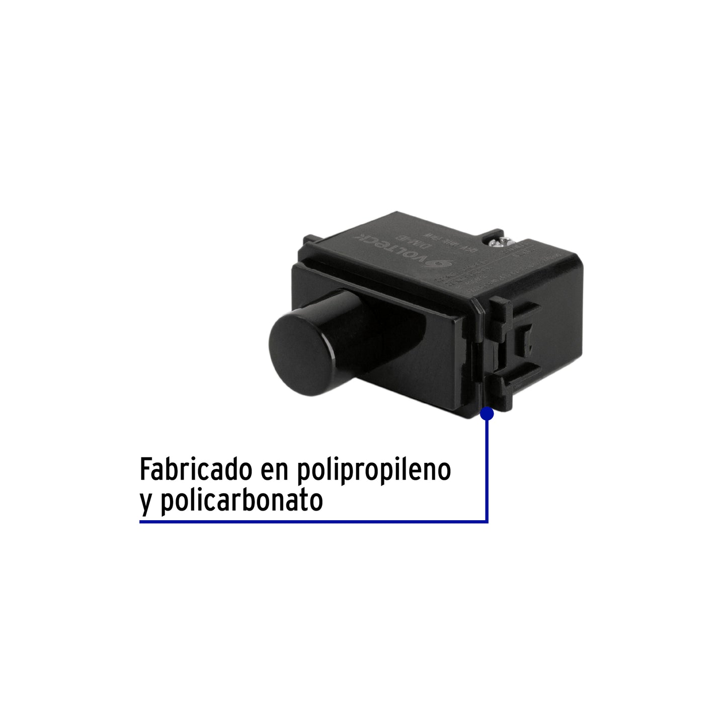 Dimmer giratorio, línea Italiana, color negro, Volteck | DIM-IN | 47612