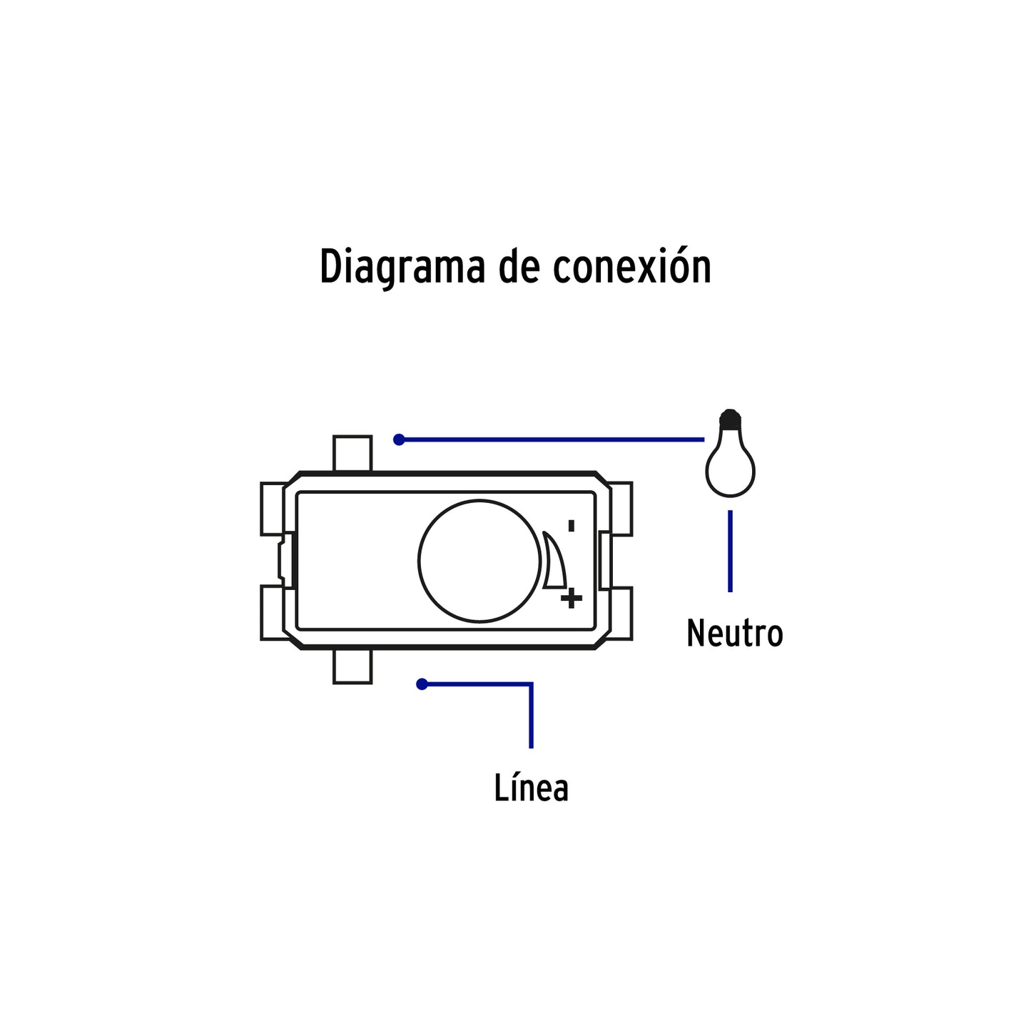 Dimmer giratorio, línea Italiana, color negro, Volteck | DIM-IN | 47612