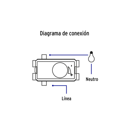 Dimmer giratorio, línea Italiana, color negro, Volteck | DIM-IN | 47612