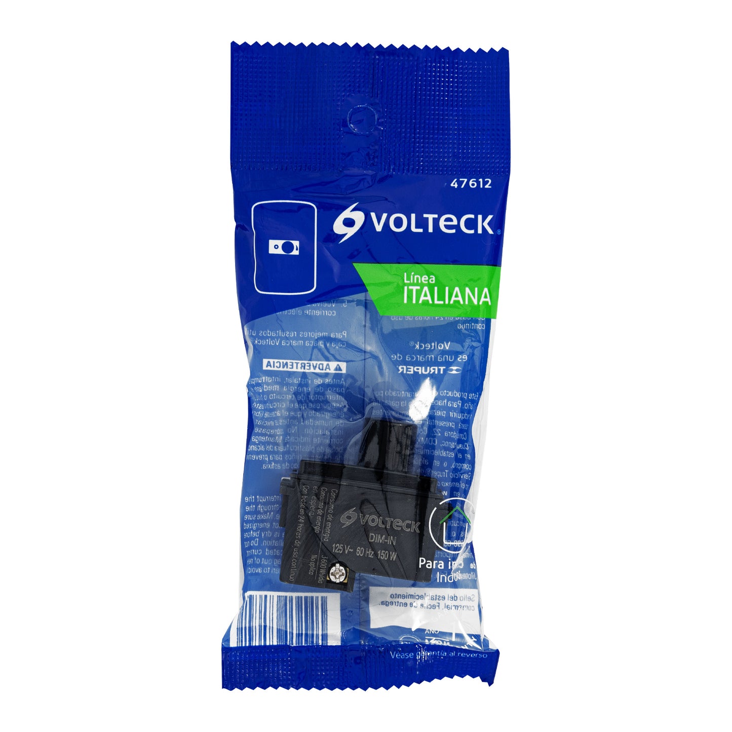 Dimmer giratorio, línea Italiana, color negro, Volteck | DIM-IN | 47612