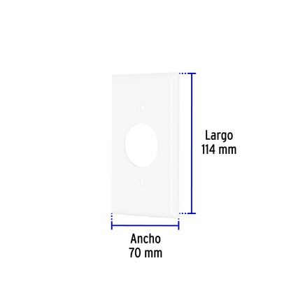 Placa de ABS para contacto redondo, Standard, blanco | PPSE-SB | 47725