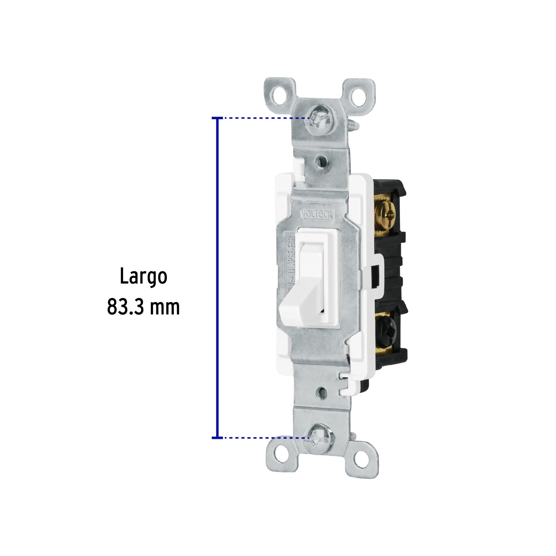 Interruptor vertical de palanca, Standard, blanco, Volteck | APSE-SB | 47727