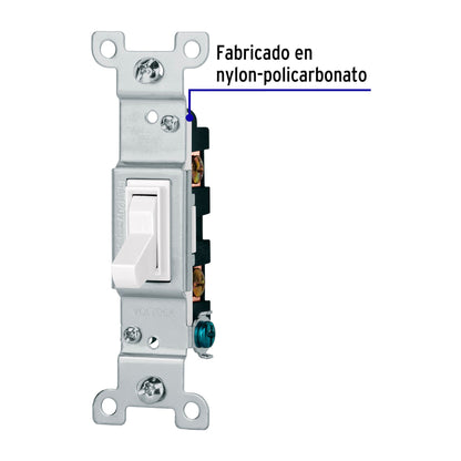 Interruptor vertical de palanca, Standard, blanco, Volteck | APSE-SB | 47727