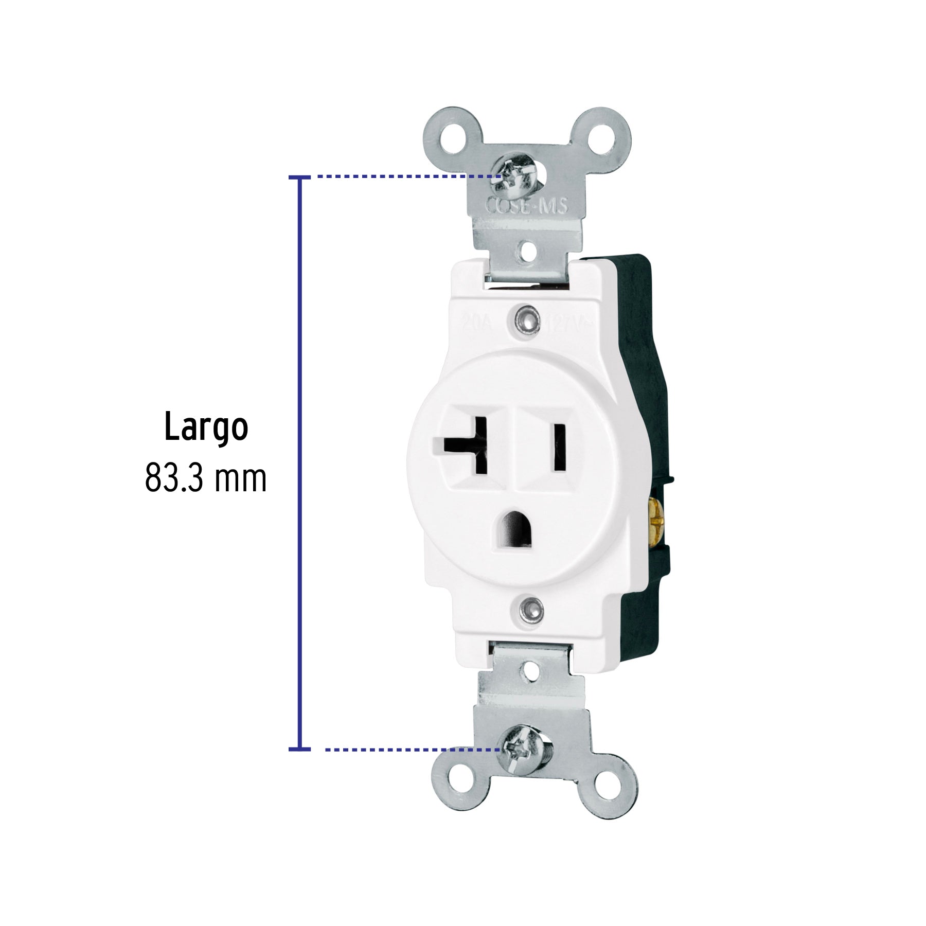 Contacto sencillo, 2 polos 3 hilos, 20 A, Standard, blanco | COSE-MSB | 47730