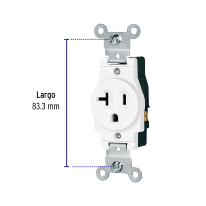Contacto sencillo, 2 polos 3 hilos, 20 A, Standard, blanco | COSE-MSB | 47730