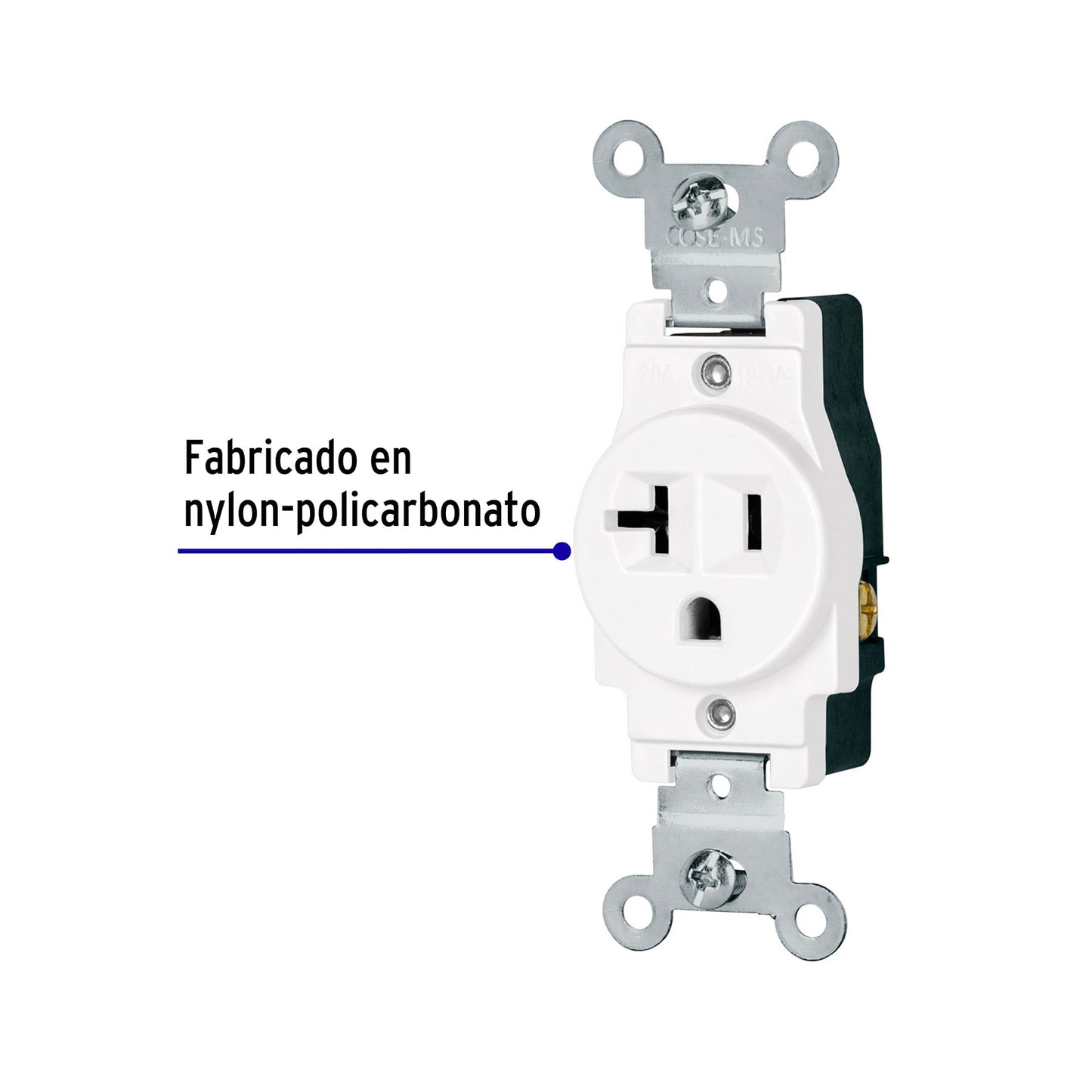Contacto sencillo, 2 polos 3 hilos, 20 A, Standard, blanco | COSE-MSB | 47730