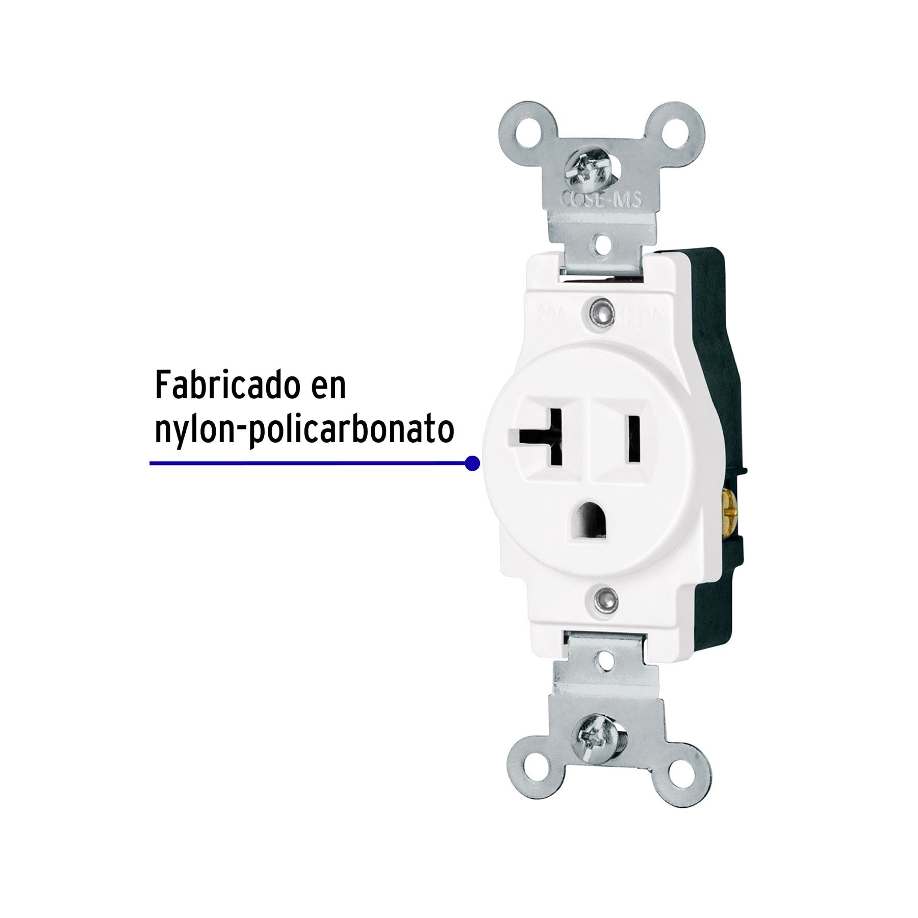Contacto sencillo, 2 polos 3 hilos, 20 A, Standard, blanco | COSE-MSB | 47730