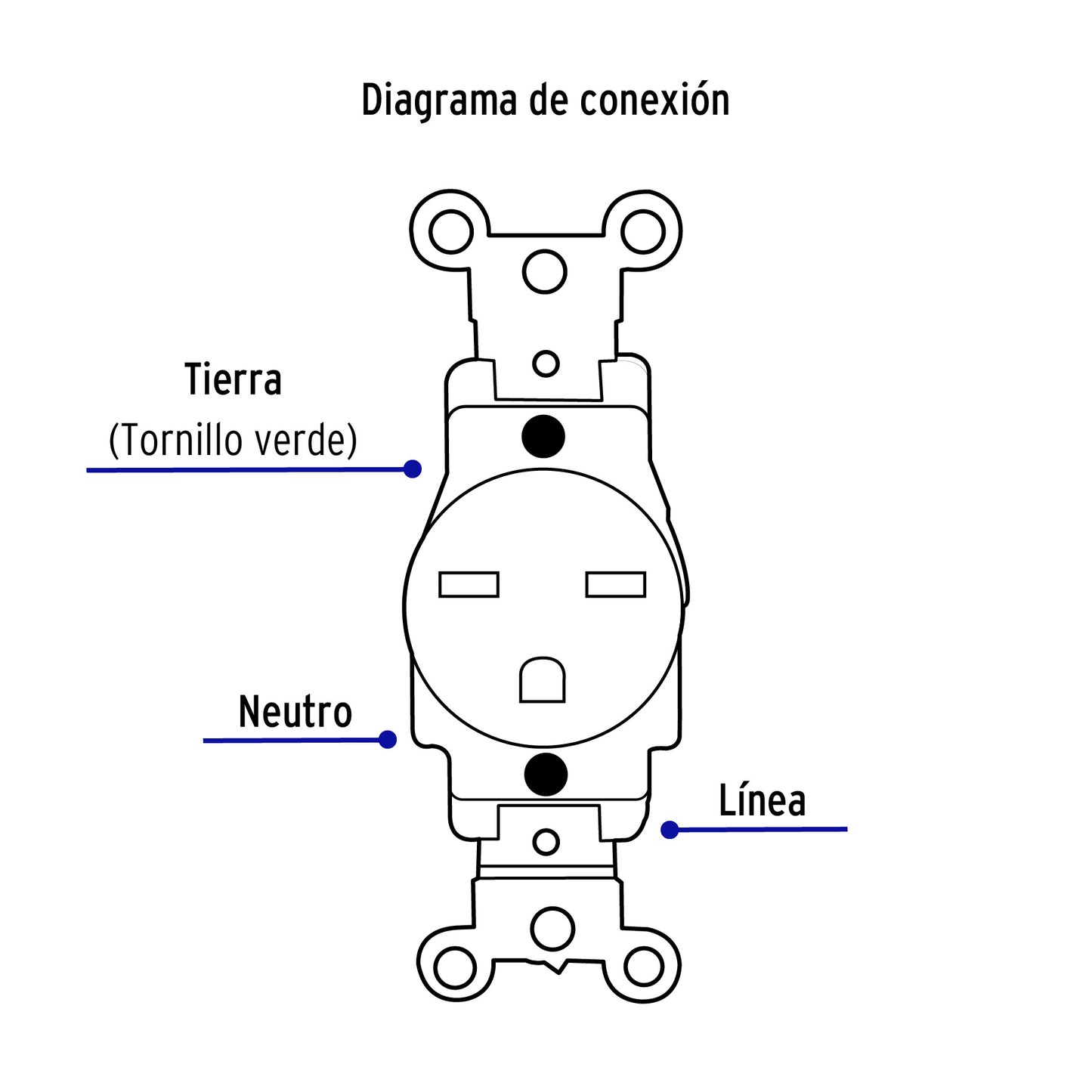 Contacto sencillo, cara de chino, Standard, blanco, Volteck | COSE-CHSB | 47732