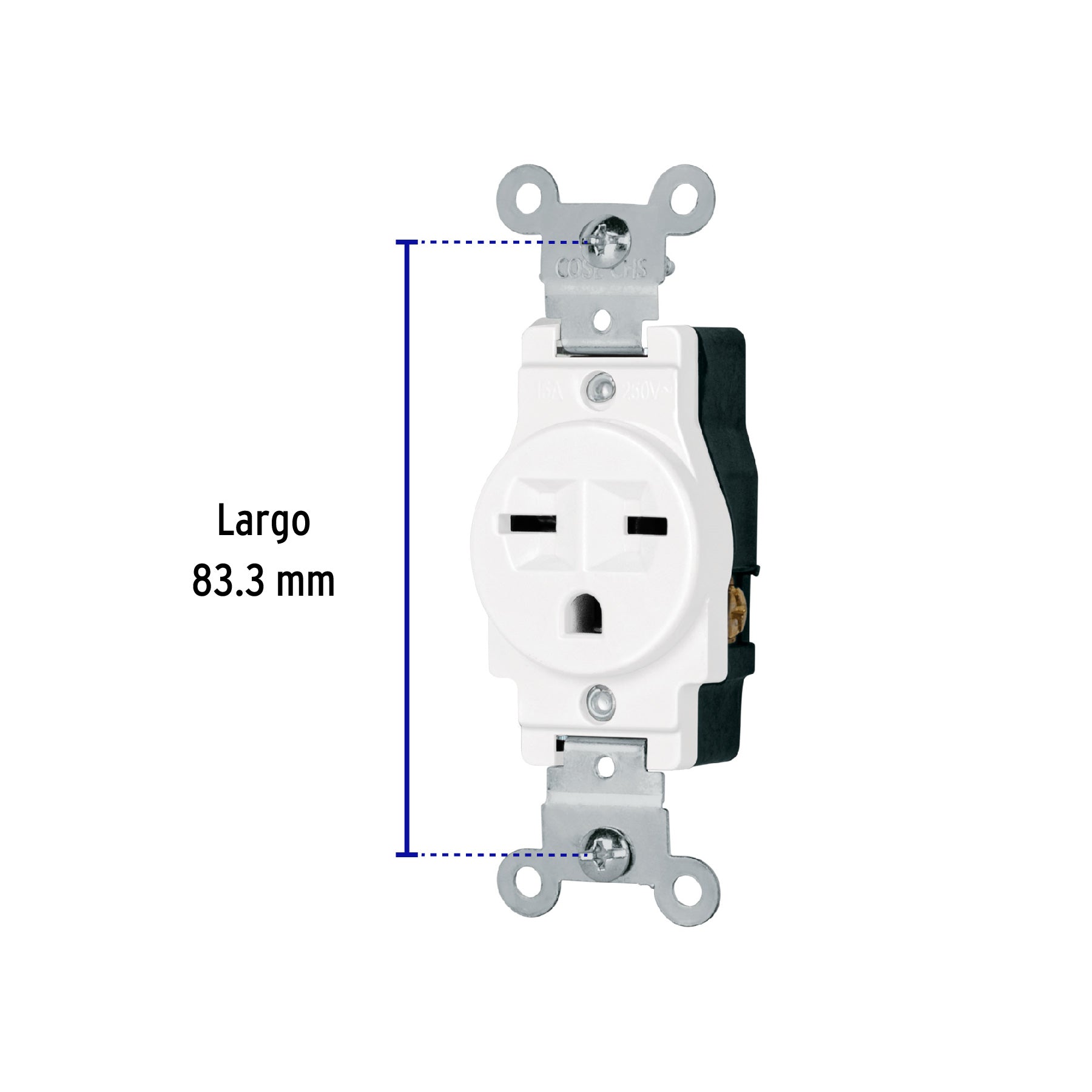 Contacto sencillo, cara de chino, Standard, blanco, Volteck | COSE-CHSB | 47732
