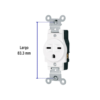 Contacto sencillo, cara de chino, Standard, blanco, Volteck | COSE-CHSB | 47732