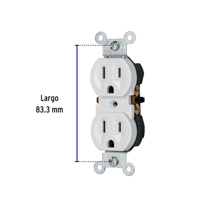 Contacto dúplex, 2 polos 3 hilos, Standard, granel, blanco | CODO-SGB | 47733